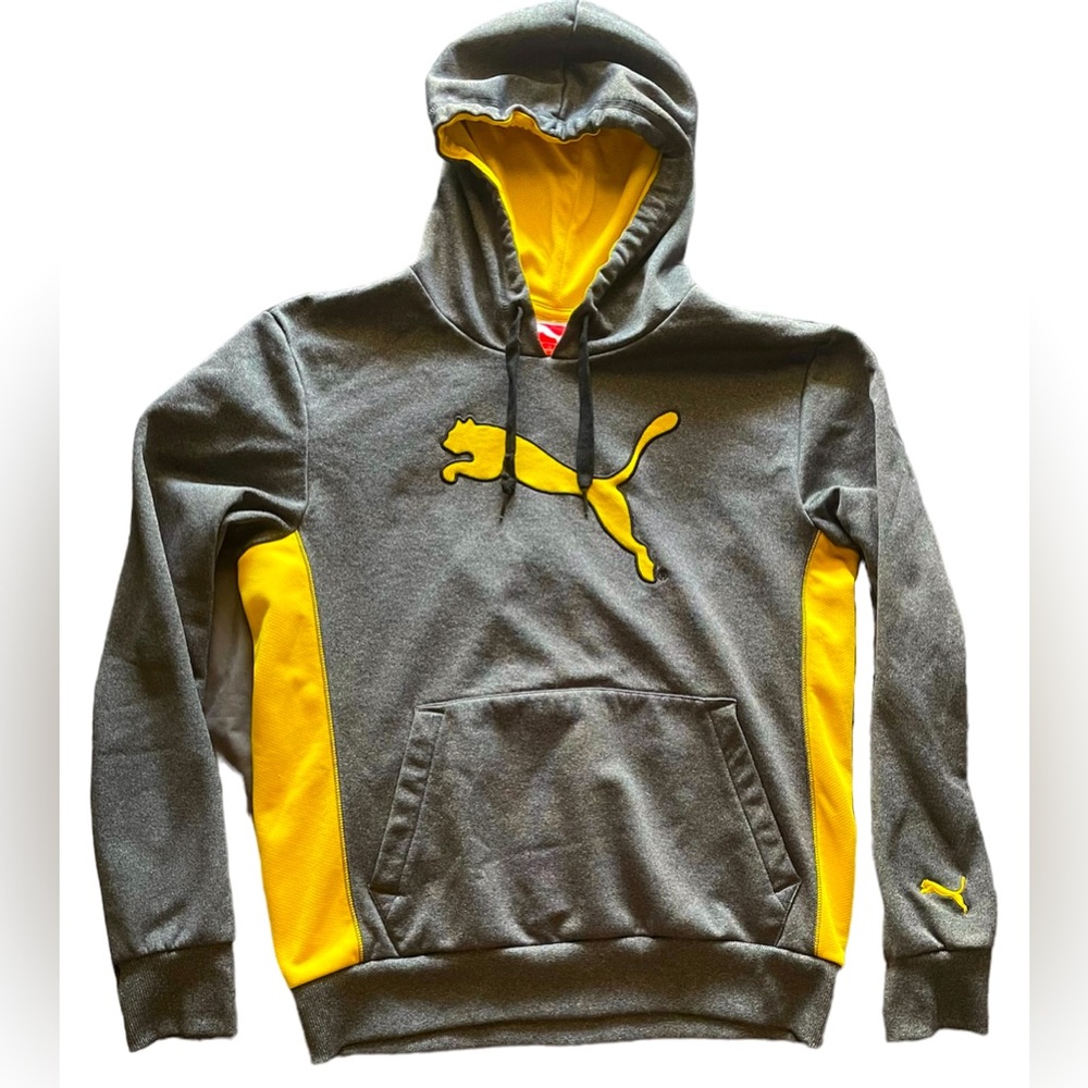 Puma Hoodie Men’s Small Grey and‎ Yellow